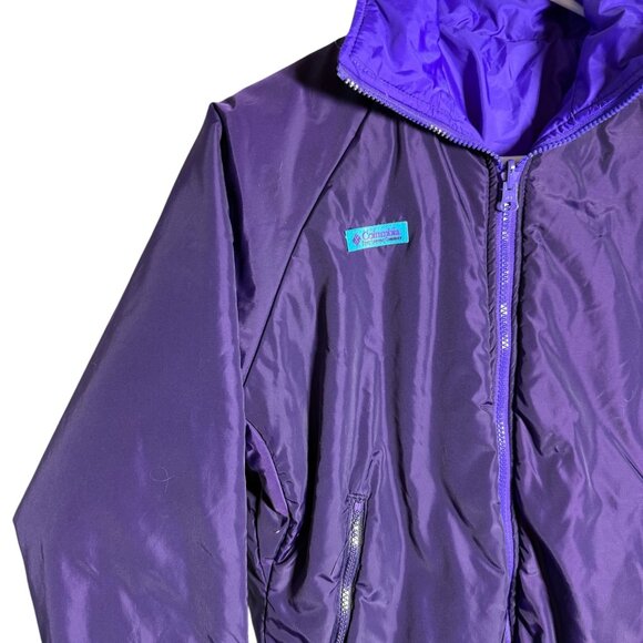 Vintage Columbia Womens Purple Insulated Jacket Reversible Size S Nylon 90 y2K - Picture 2 of 9